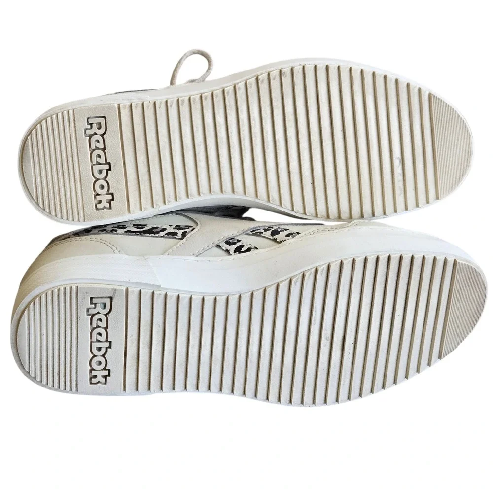 Reebok Club‎ C Double Womens White Leopard Platform Sneakers H02786 Size 7.5